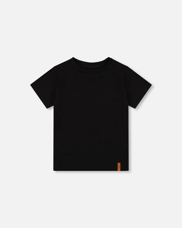 Deux Par Deux Organic Jersey T-Shirt - Anthracite/Black