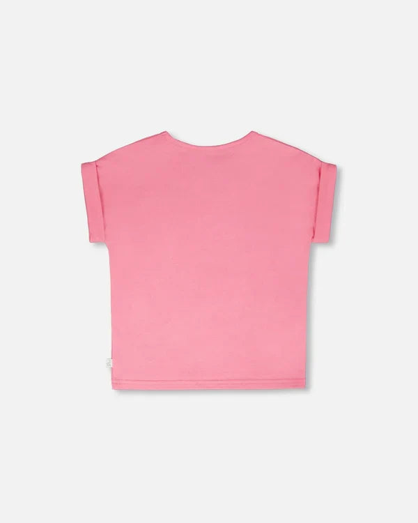 Deux Par Deux Organic Jersey T-Shirt - Aurora Pink