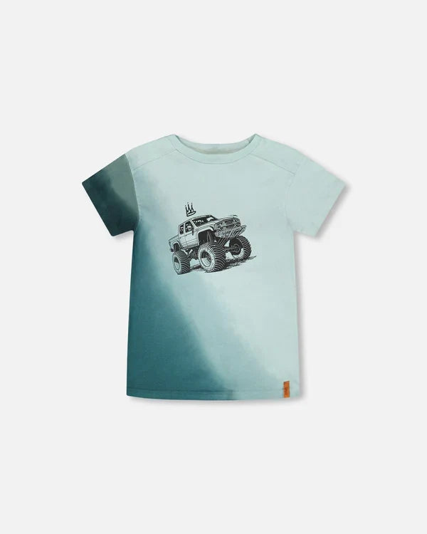 Deux Par Deux Organic Jersey T-Shirt - Blue Haze