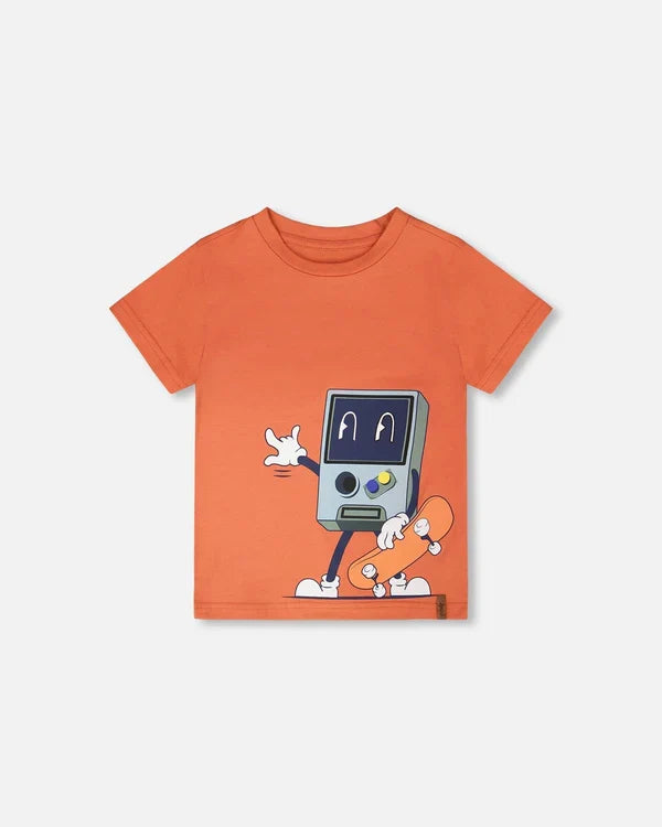 Deux Par Deux Organic Jersey T-Shirt - Dusty Orange