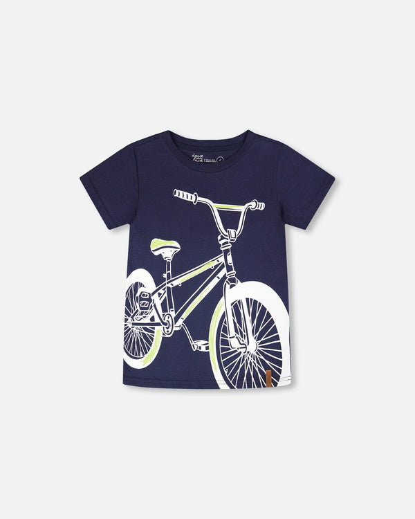 Deux Par Deux Organic Jersey T-Shirt - Peacoat