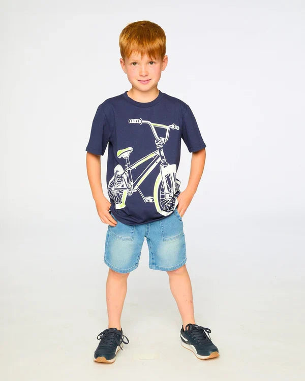 Deux Par Deux Organic Jersey T-Shirt - Peacoat