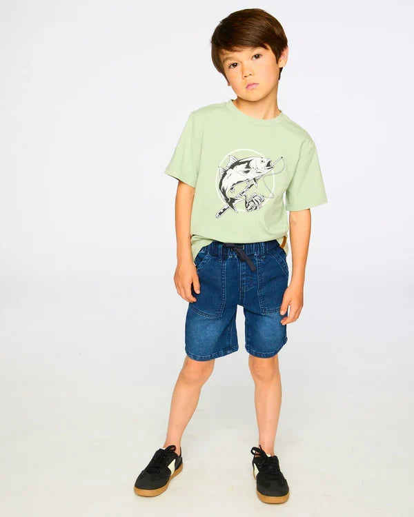 Deux Par Deux Organic Jersey T-Shirt - Smoke Green