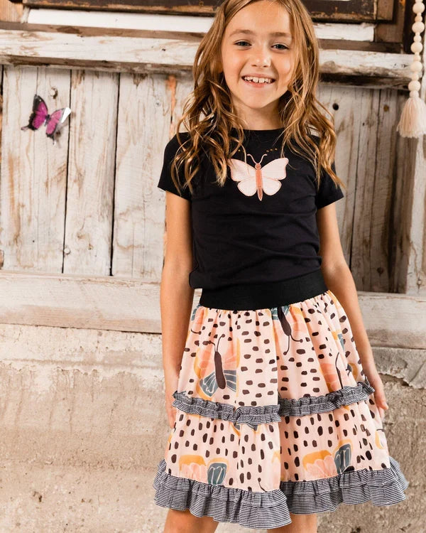 Deux Par Deux Organic Jersey Top with Applique -- Anthracite
