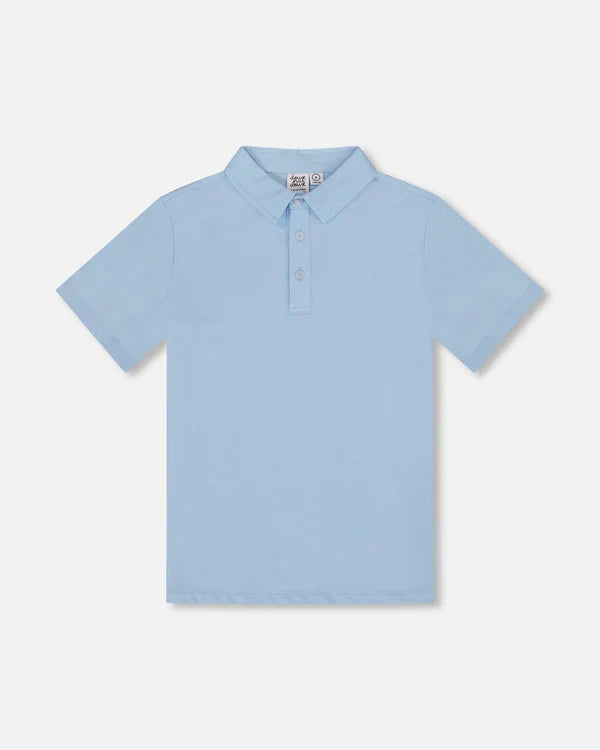 Deux Par Deux Polo T-Shirt - Pale Blue