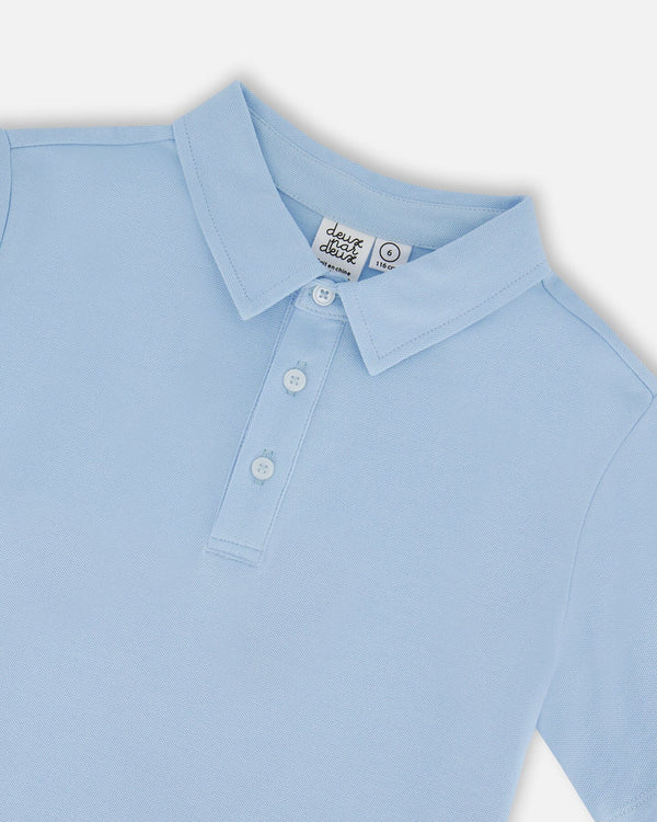 Deux Par Deux Polo T-Shirt - Pale Blue