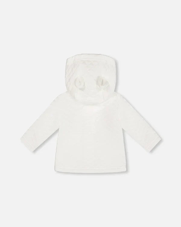 Deux Par Deux Quilted Jacket With Hood - White
