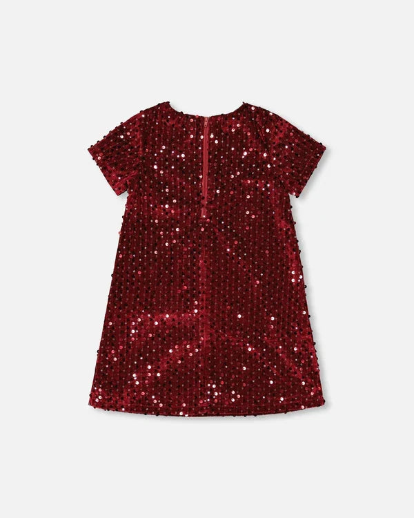 Deux Par Deux Short Sleeve Dress - Rumba Red