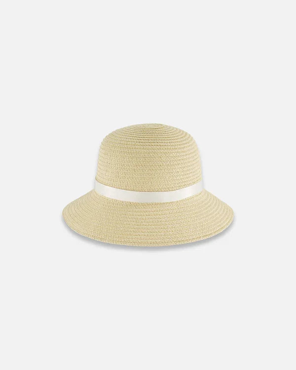 Deux Par Deux Straw Bag And Hat Set -- Straw And Pink
