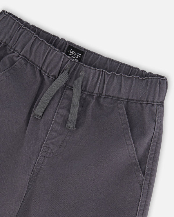 Deux Par Deux Stretch Twill Jogger with Cargo Pockets - China Blue/Dark Gray