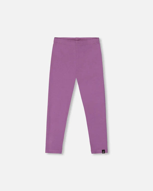 Deux Par Deux Super Soft Ribbed Leggings - Lavender/Bougainvillea
