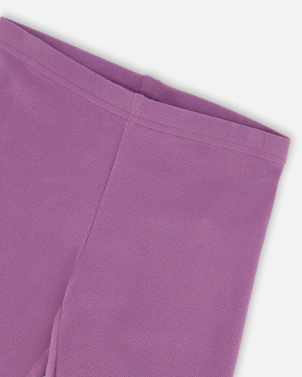 Deux Par Deux Super Soft Ribbed Leggings - Lavender/Bougainvillea