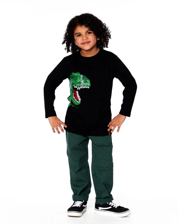 Deux Par Deux Twill Jogger Pant with Patch Pockets - Hunter/Forest Green