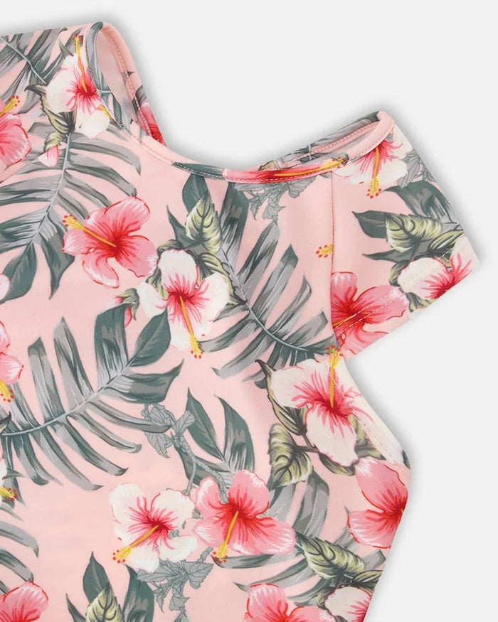 Deux Par Deux Two-Piece Swimsuit - Pink Hibiscus