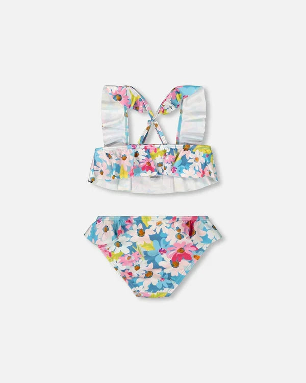 Deux Par Deux Two-Piece Swimsuit With Frills - Flower