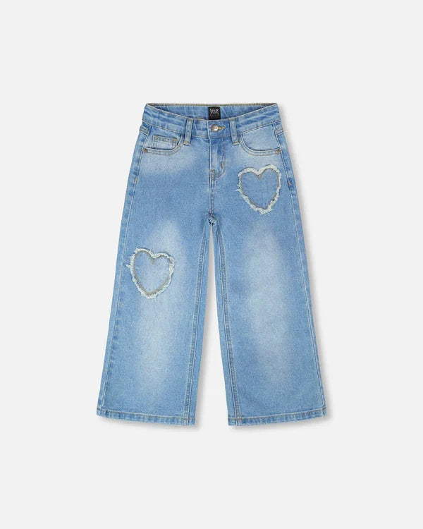 Deux Par Deux Wide Leg Jeans - Light Blue Denim