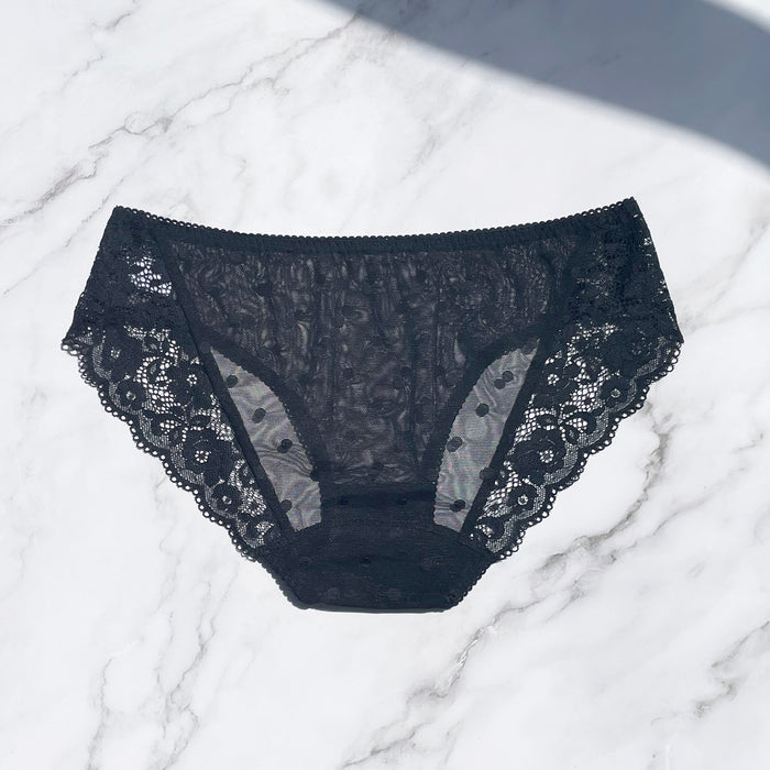 Dot Strapless Set Bikini | Black