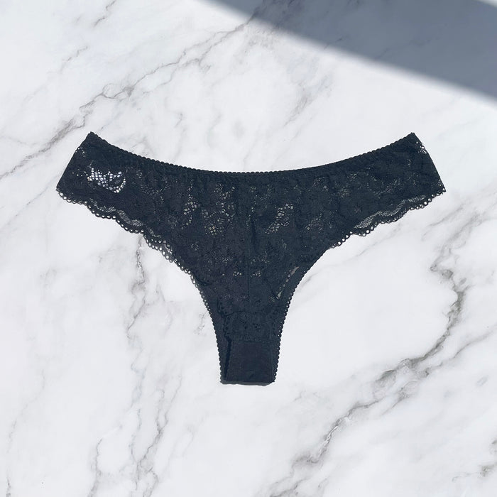 Dot Strapless Set Thong | Black