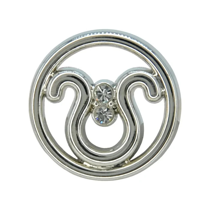 Dual Curve Crystal Round Metal Button | 15mm(24L) & 20mm(32L)