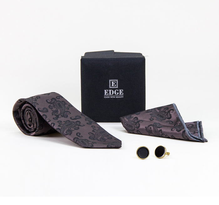 EDGE Three-Piece Tie, Handkerchief and Cufflinks Set - EDGE - On The EDGE