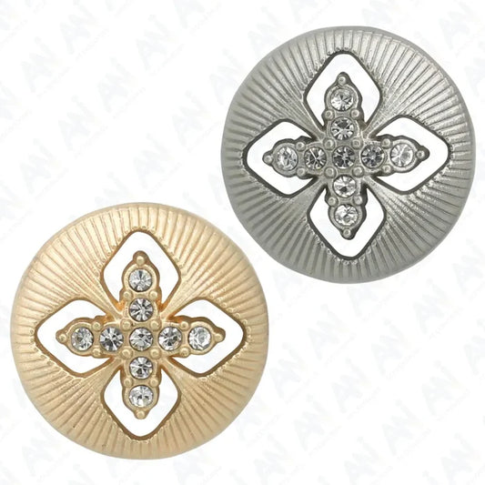 Elegant Crystal Accents  Silver Buttons | 18mm(28L) & 23mm(36L)