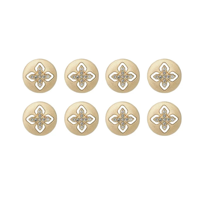 Elegant Crystal Accents  Silver Buttons | 18mm(28L) & 23mm(36L)