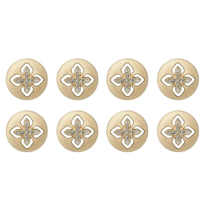 Elegant Crystal Accents  Silver Buttons | 18mm(28L) & 23mm(36L)