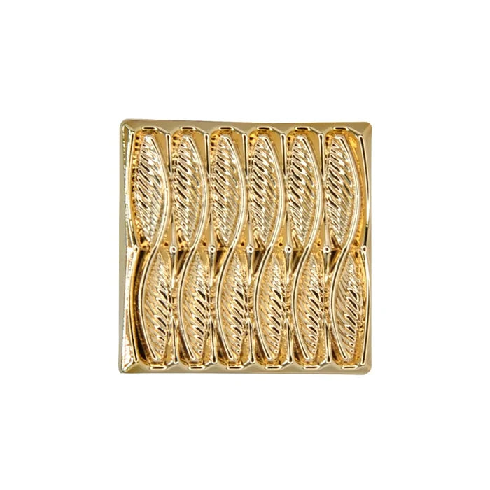 Elegant Leaf Pattern Gold Metal Button | 18mm (28L) & 23mm (36L)