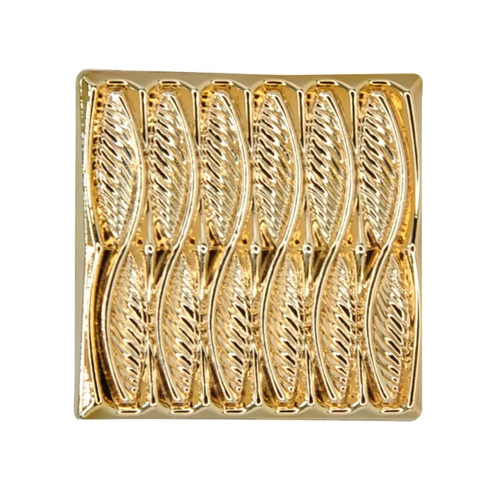 Elegant Leaf Pattern Gold Metal Button | 18mm (28L) & 23mm (36L)