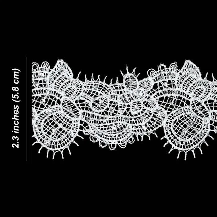 Elegant White Floral Pattern Lace | Width 5.8cm (2.3 inches) 58mm | SKU-FML-26