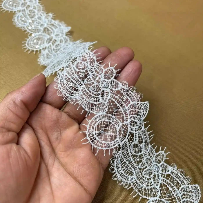 Elegant White Floral Pattern Lace | Width 5.8cm (2.3 inches) 58mm | SKU-FML-26