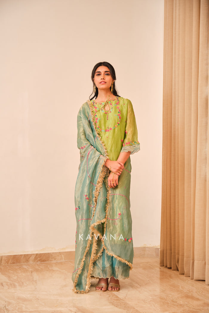 Emerald bloom kurta set