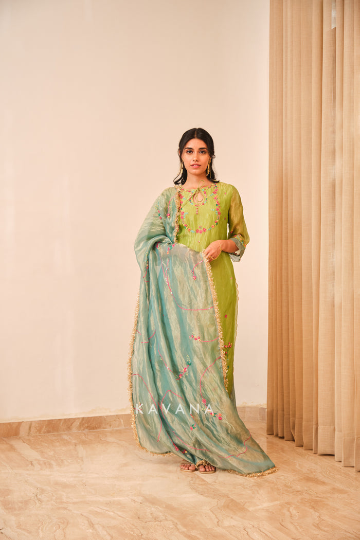 Emerald bloom kurta set