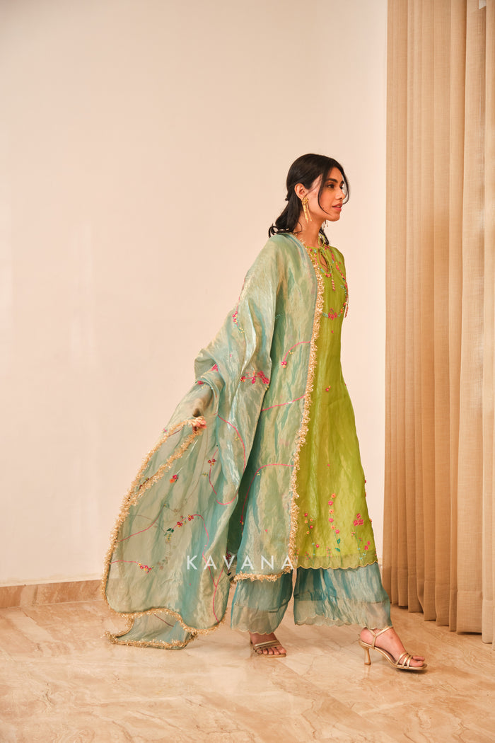 Emerald bloom kurta set