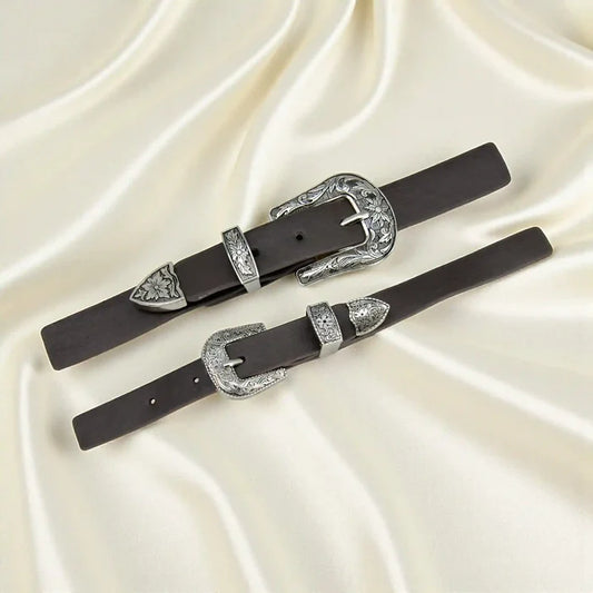 Engraved Floral Style Buckles | 2 Piece