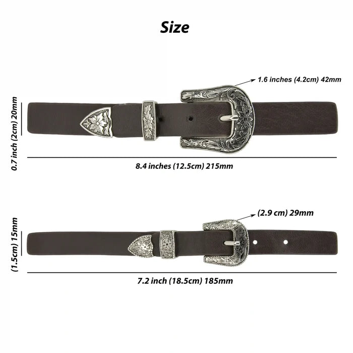 Engraved Floral Style Buckles | 2 Piece