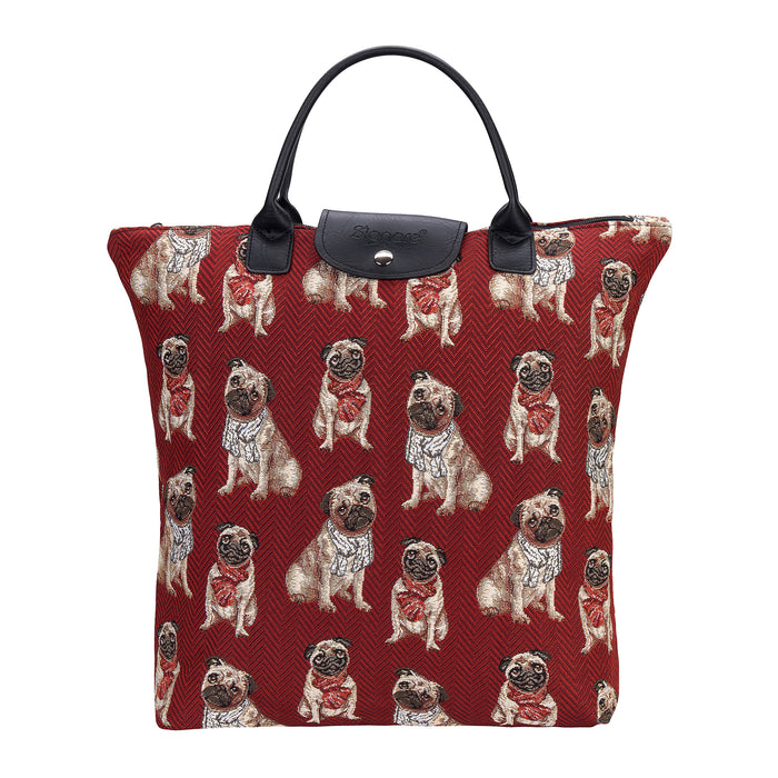 FDAW-PUG | PUG DOG FOLDAWAY GROCERY BAG