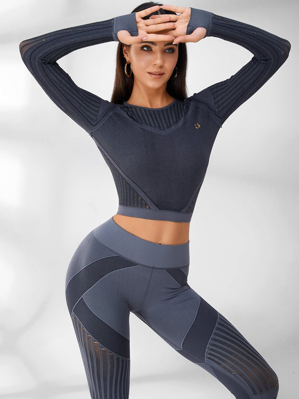 Fishnet Knitted Seamless Long Sleeves