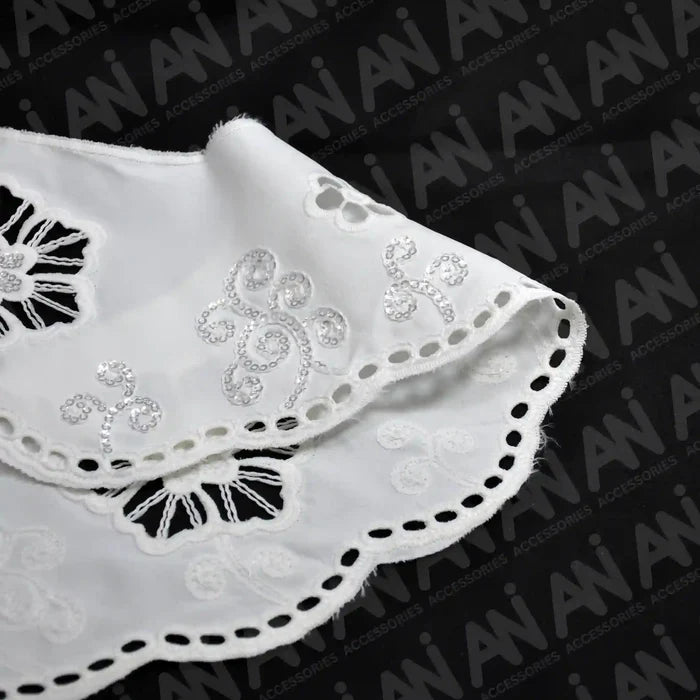 Elegant Floral Eyelet Peter Pan Collar decorative lace neckline for dresses and tops
