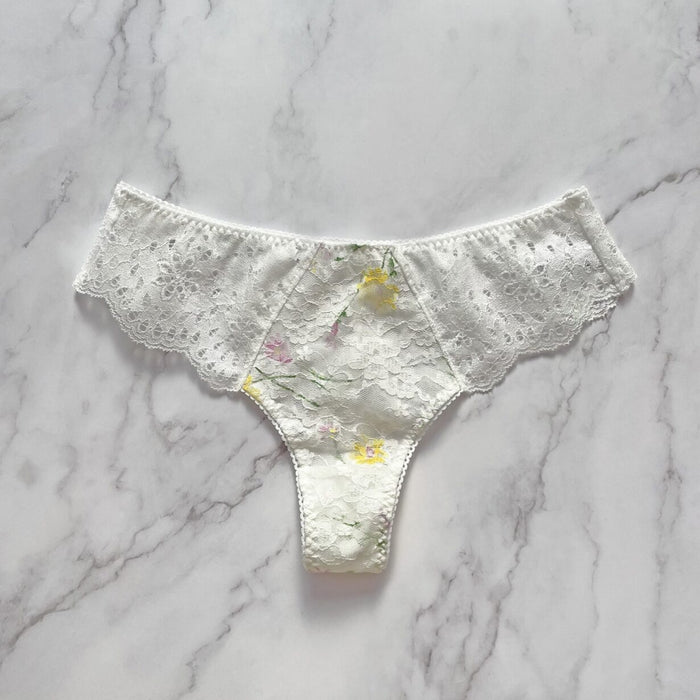 Flower Garden Thong | White
