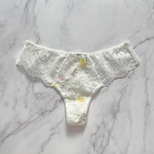 Flower Garden Thong | White