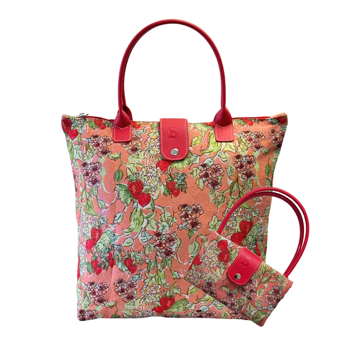 FOLD-WLSTRW | WILD STRAWBERRY FOLDING BAG