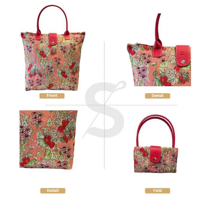 FOLD-WLSTRW | WILD STRAWBERRY FOLDING BAG