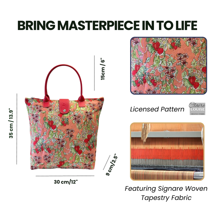 FOLD-WLSTRW | WILD STRAWBERRY FOLDING BAG