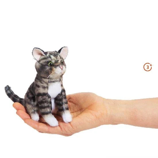 Folkmanis Finger Puppet - Mini Grey Tabby Cat