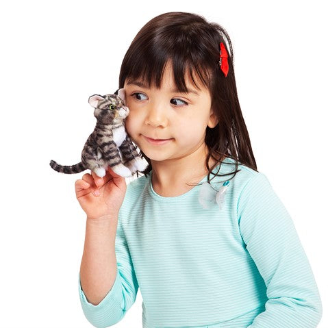 Folkmanis Finger Puppet - Mini Grey Tabby Cat