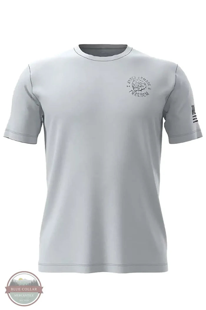 Under Armour 1389926-035 Freedom Skull Short Sleeve T-Shirt in Gray, front