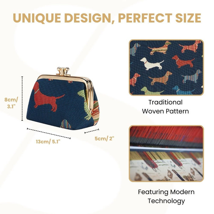 FRMP-DACH | DACHSHUND COIN CLASP FRAME PURSE WALLET