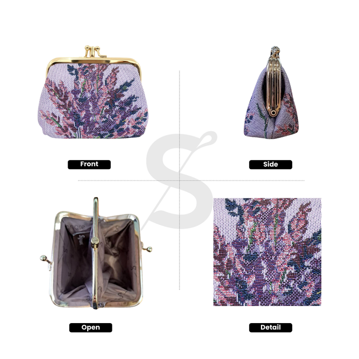 FRMP-LAVENDER | Lavender Coin Clasp Frame Purse Wallet