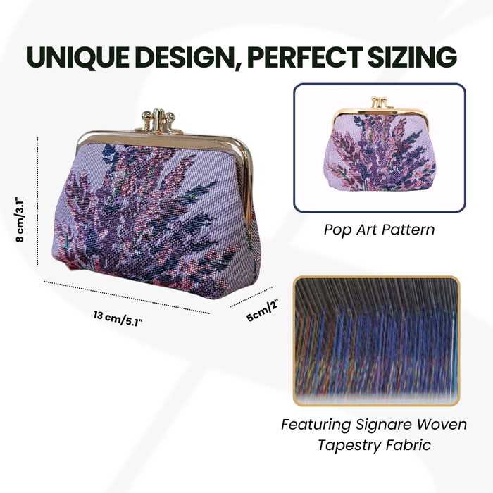 FRMP-LAVENDER | Lavender Coin Clasp Frame Purse Wallet